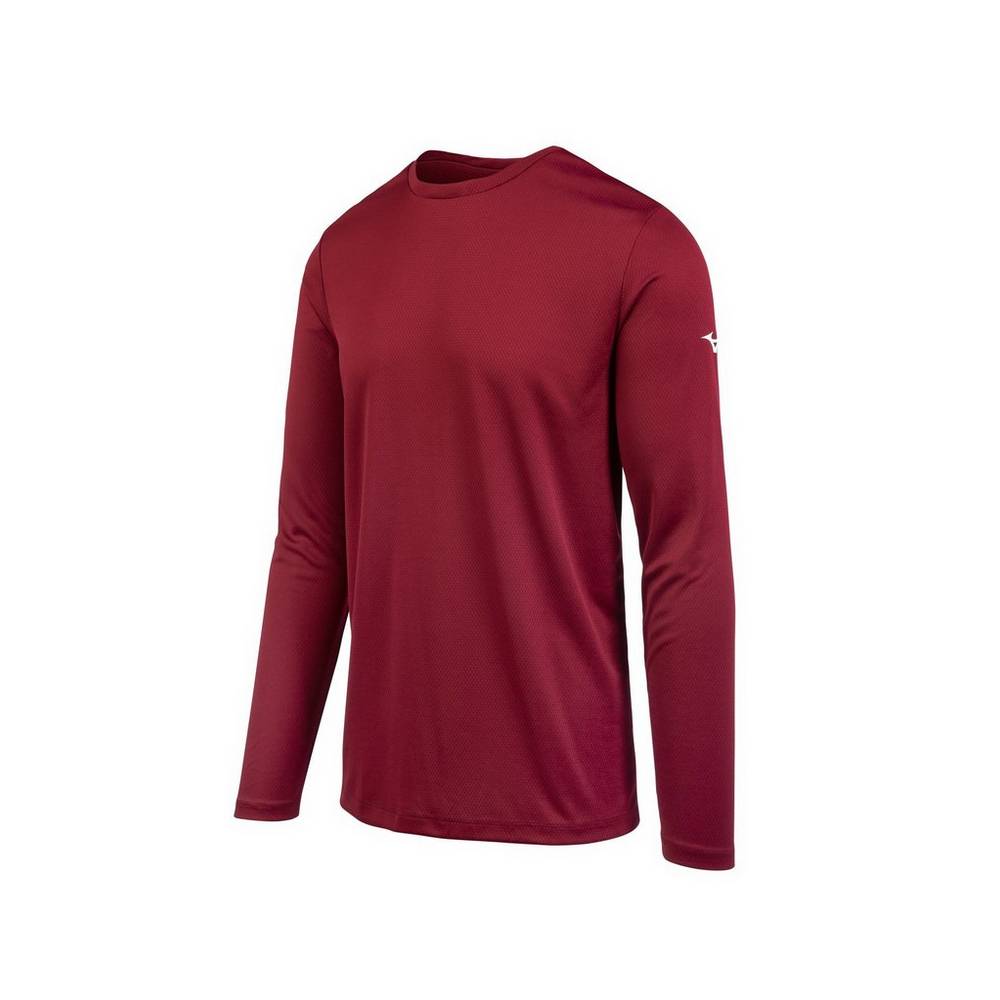 Panske Tričko Mizuno Long Sleeve Červené Vypredaj ZKQN14538